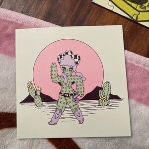 Valfre Cactus Cowgirl Art Print - Pink and Green